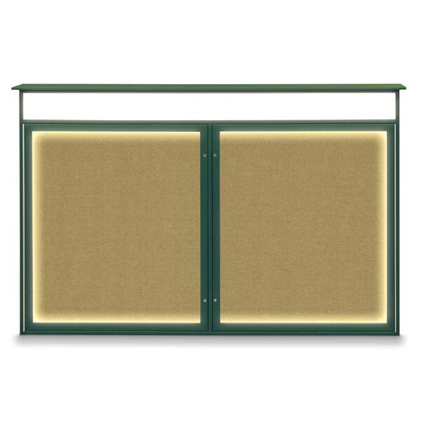 96"x48" 2-Door Enclosed Outdoor Letterboard, Black Felt/Black